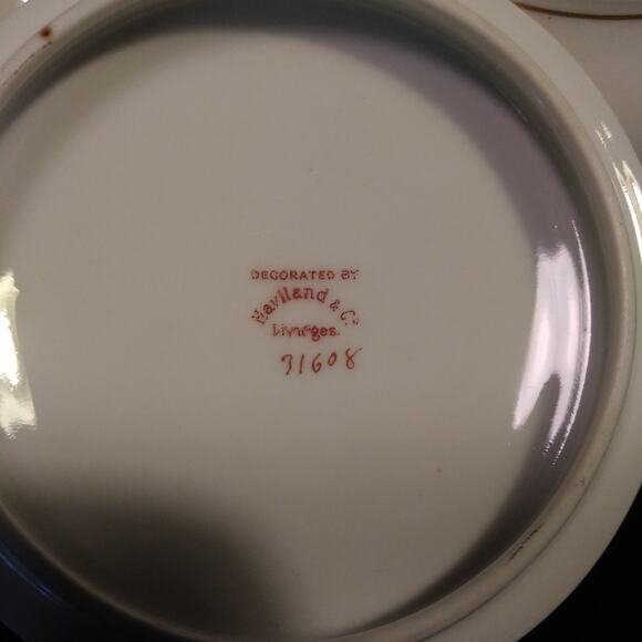 Haviland Limoges France Schleiger 985 Creamer n Sugar Pink Roses Gold Trim - Picture 6 of 14